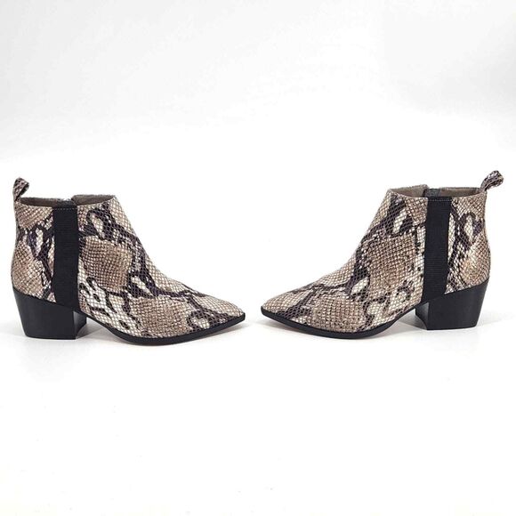 New Linea Paolo Sevilla II Booties Snakeskin Leather Ankle Boots Womens 5 - Picture 2 of 10